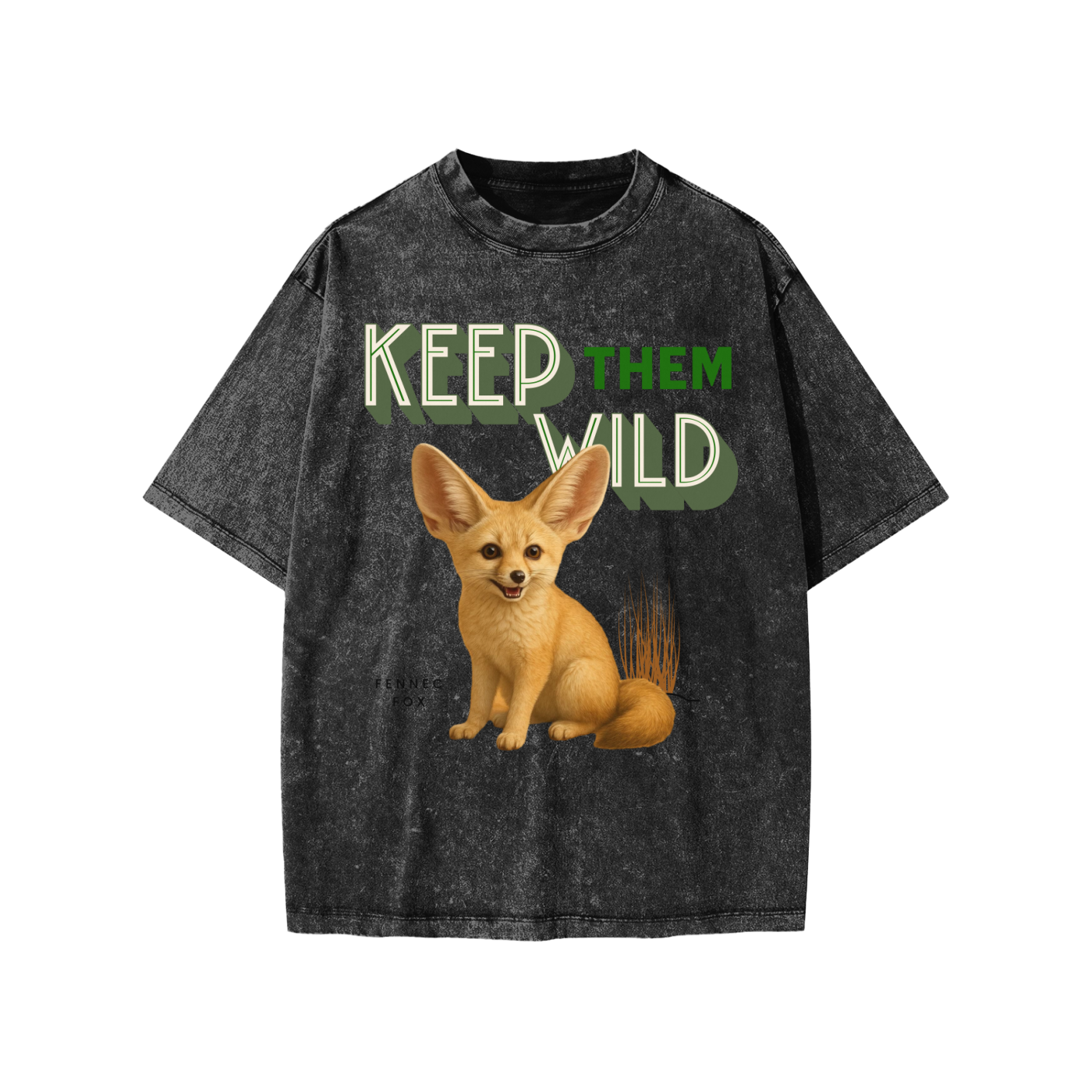 keep them wild collection fennec fox Snow Washed Kids' T-Shirt