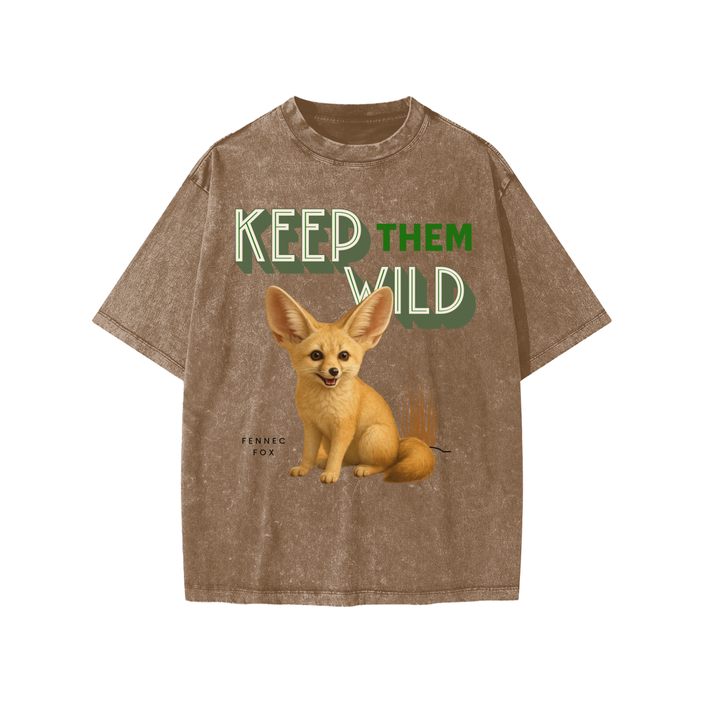 keep them wild collection fennec fox Snow Washed Kids' T-Shirt