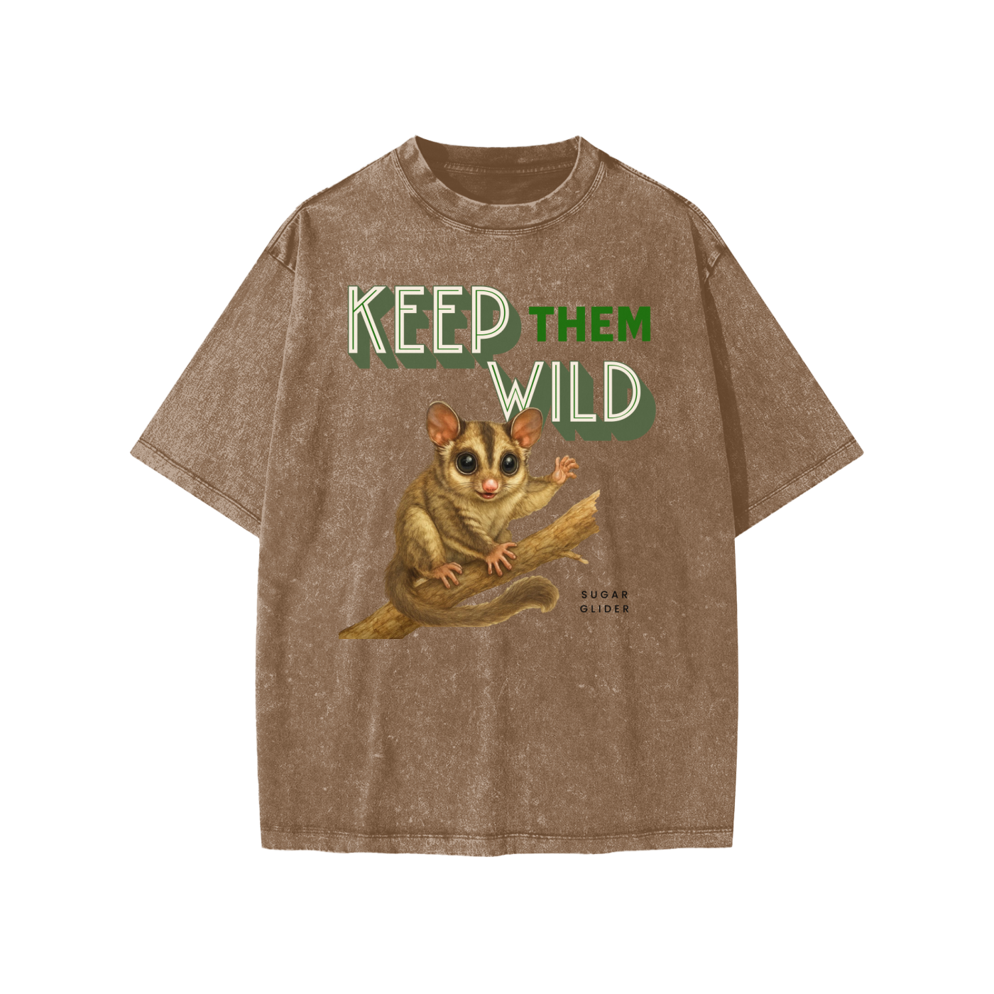 keep them wild collection sugar glider-Snow Washed Kids' T-Shirt