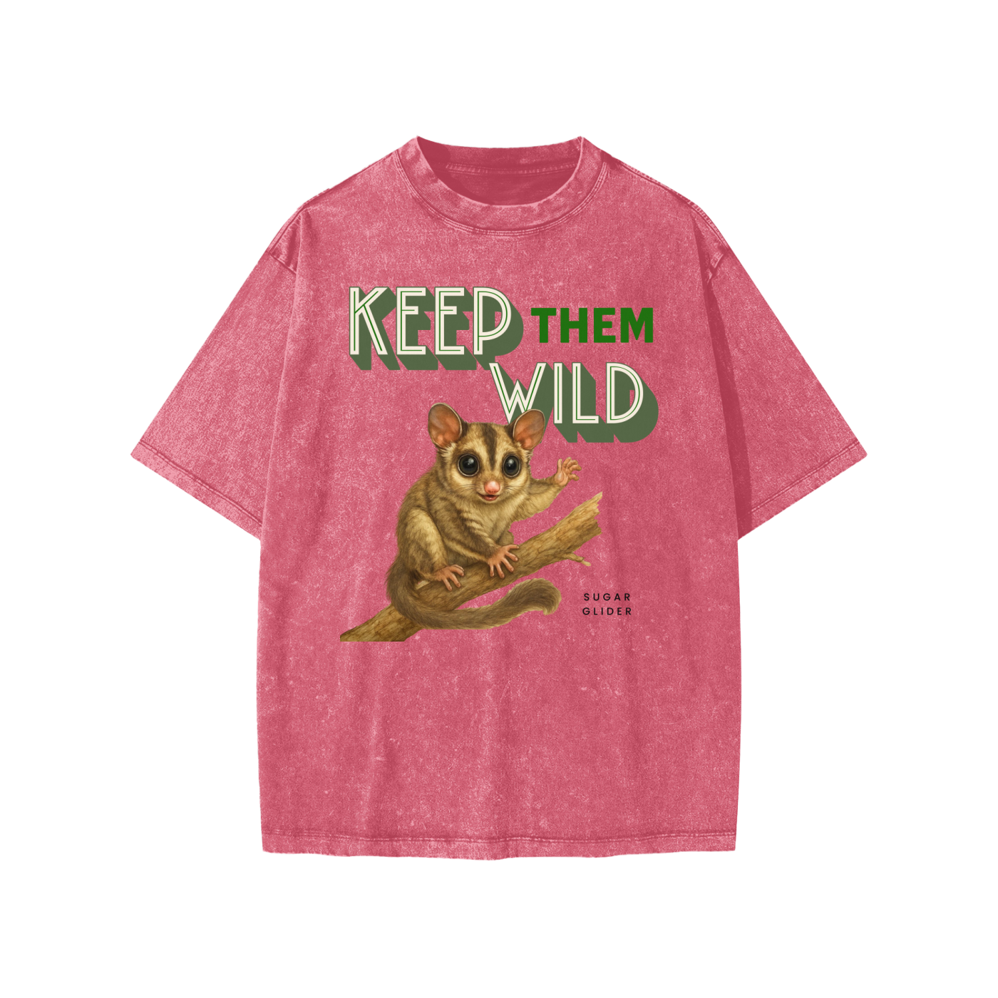 keep them wild collection sugar glider-Snow Washed Kids' T-Shirt