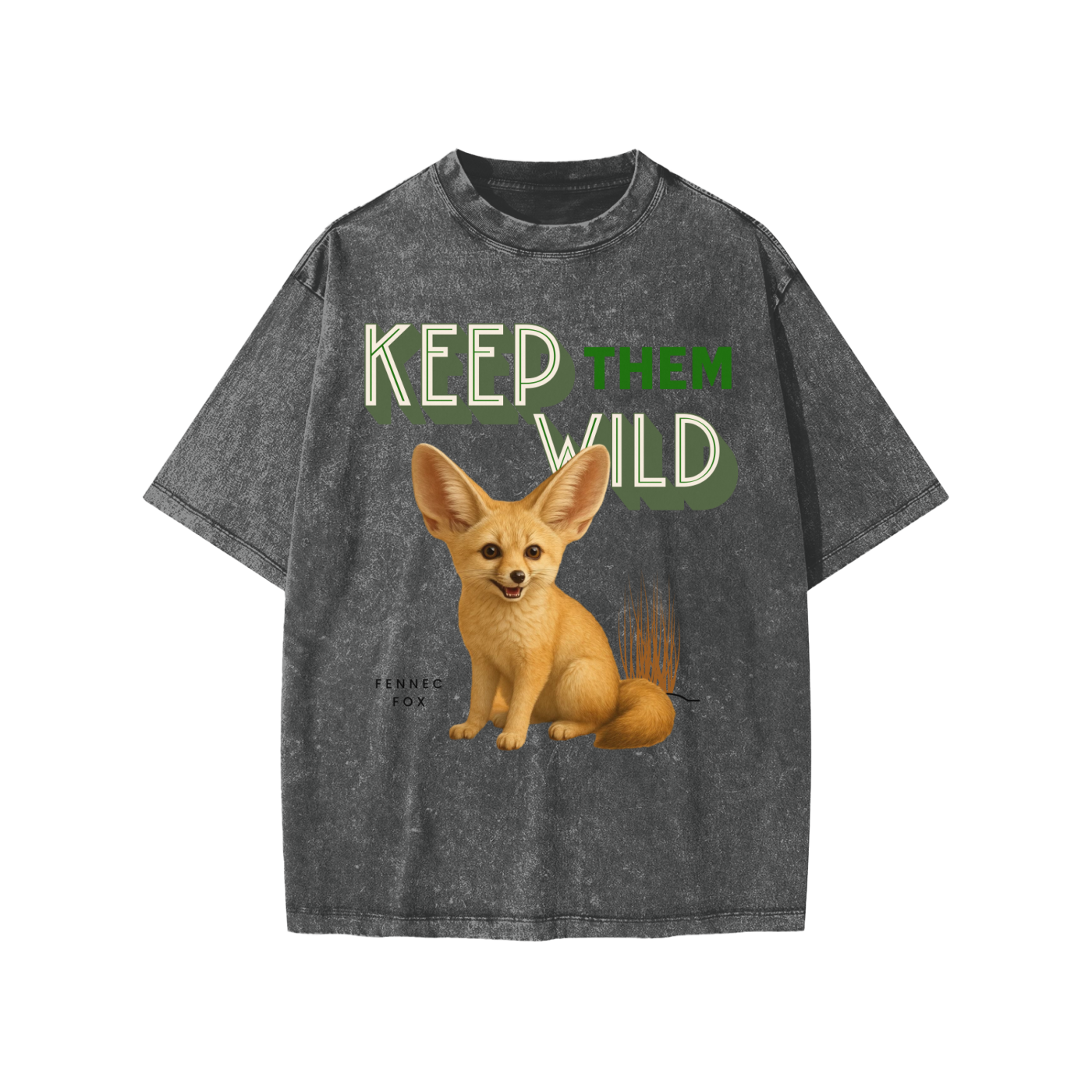 keep them wild collection fennec fox Snow Washed Kids' T-Shirt