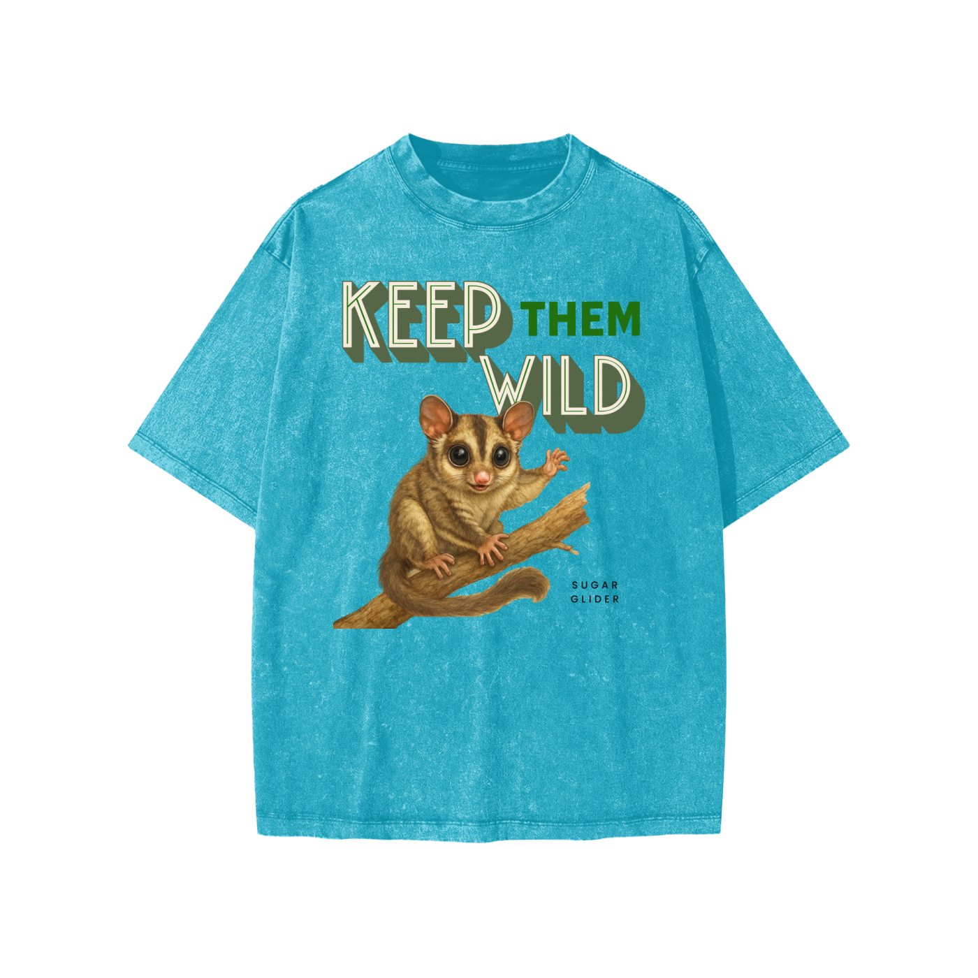 keep them wild collection sugar glider-Snow Washed Kids' T-Shirt