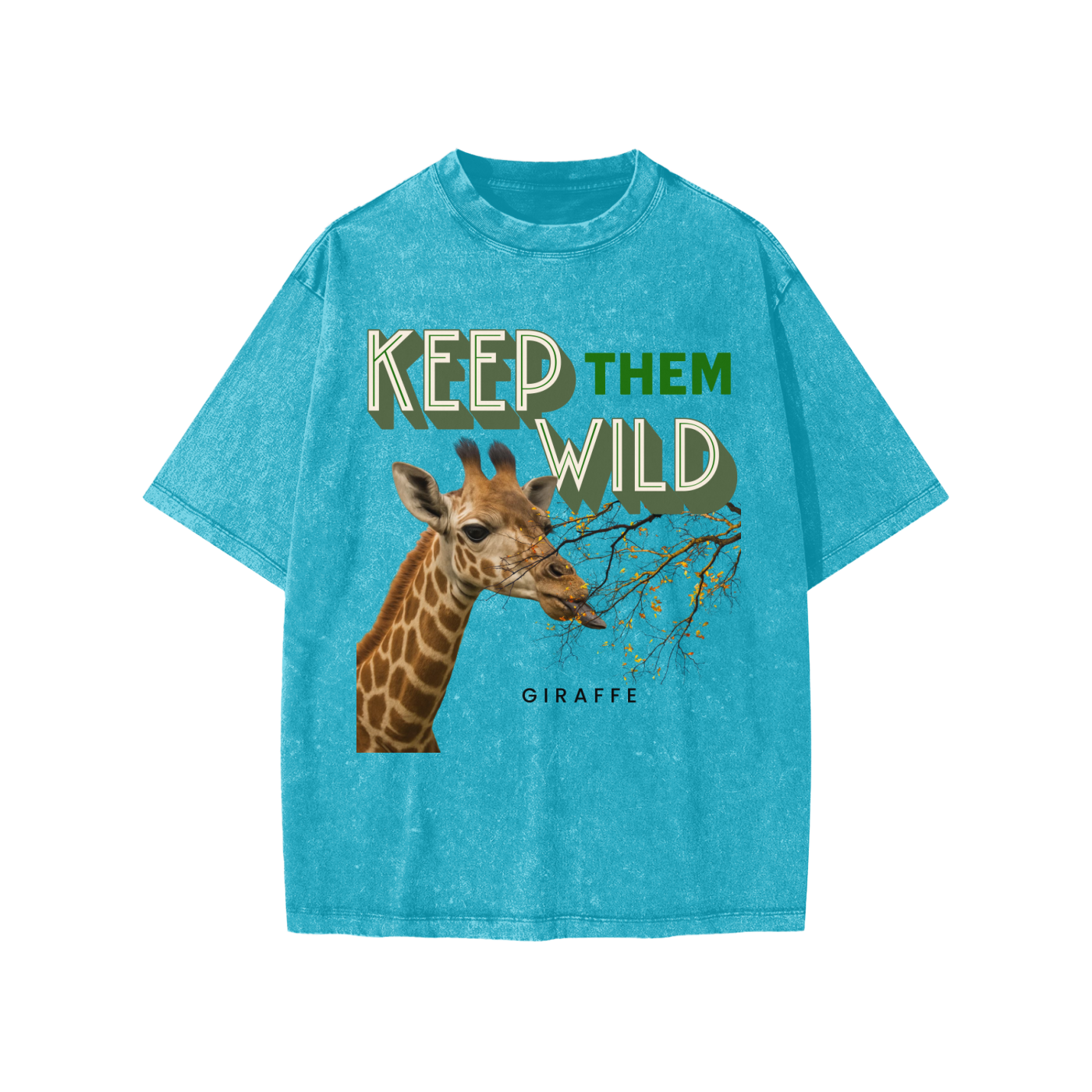 Keep them Wild Collection giraffe Snow Washed Kids' T-Shirt