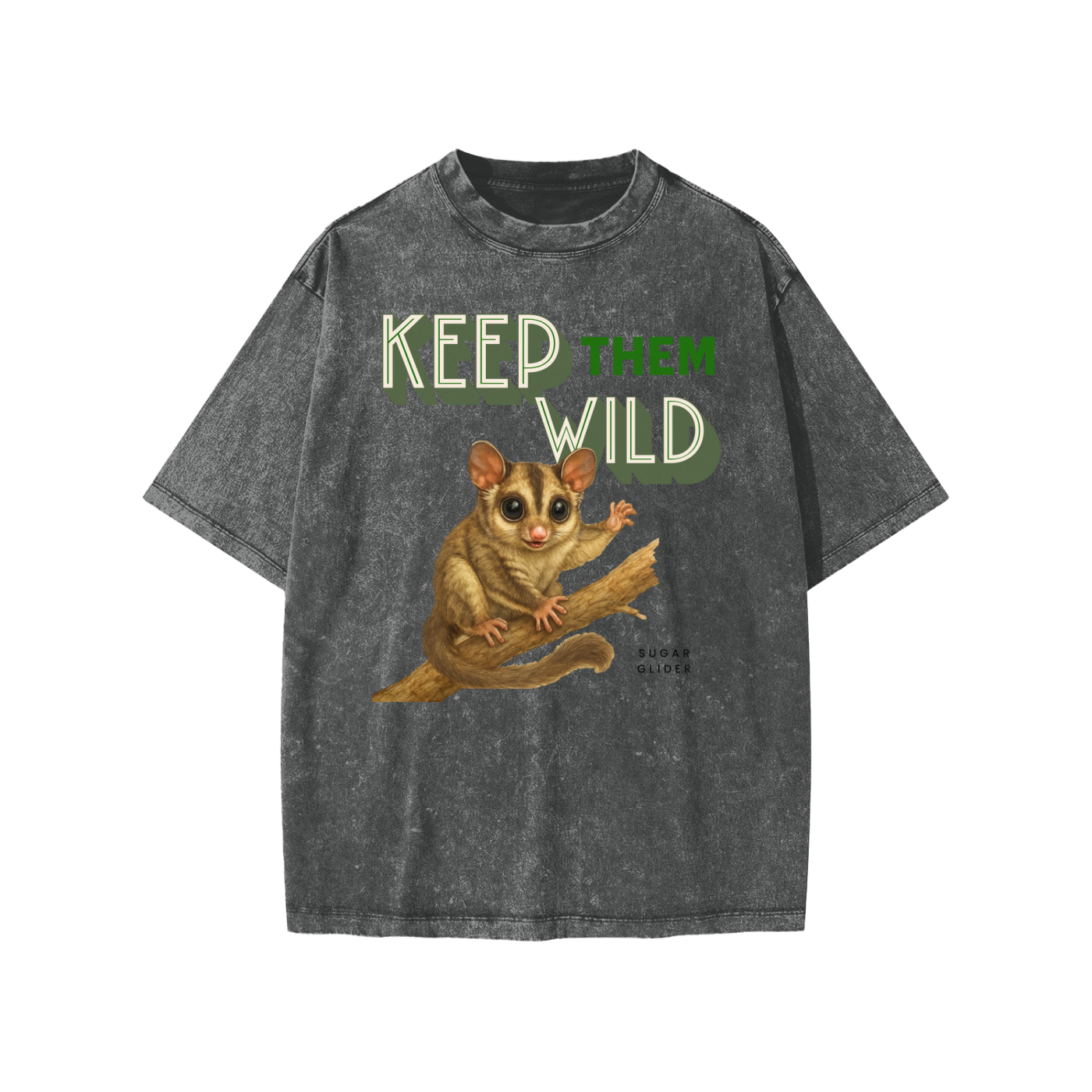 keep them wild collection sugar glider-Snow Washed Kids' T-Shirt