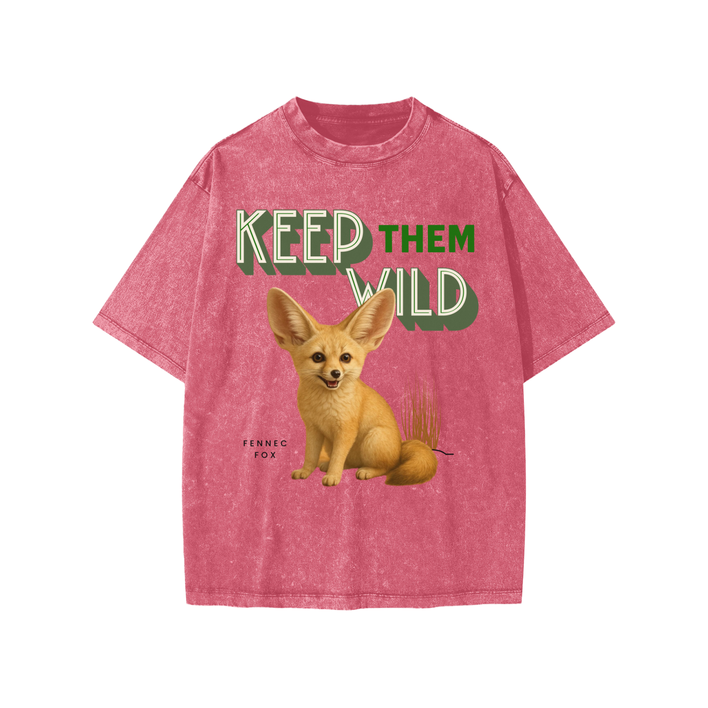 keep them wild collection fennec fox Snow Washed Kids' T-Shirt