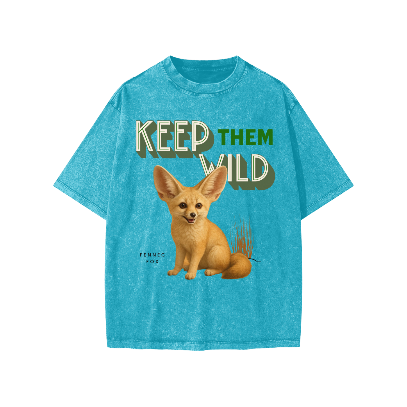 keep them wild collection fennec fox Snow Washed Kids' T-Shirt