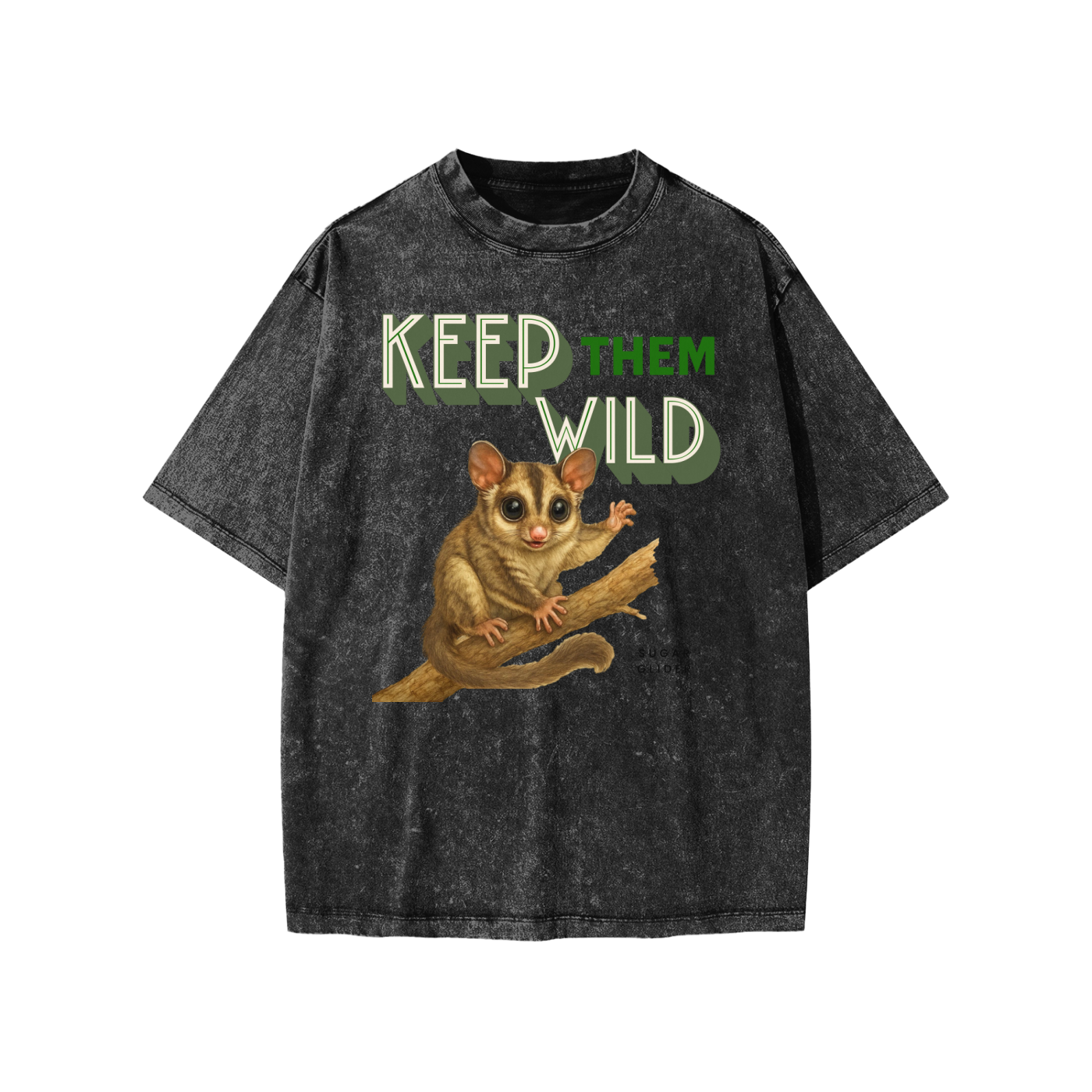 keep them wild collection sugar glider-Snow Washed Kids' T-Shirt
