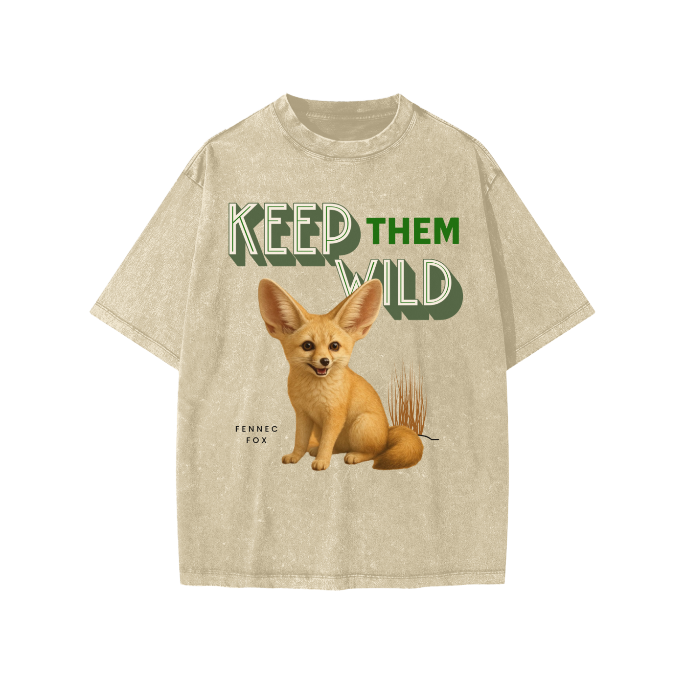 keep them wild collection fennec fox Snow Washed Kids' T-Shirt