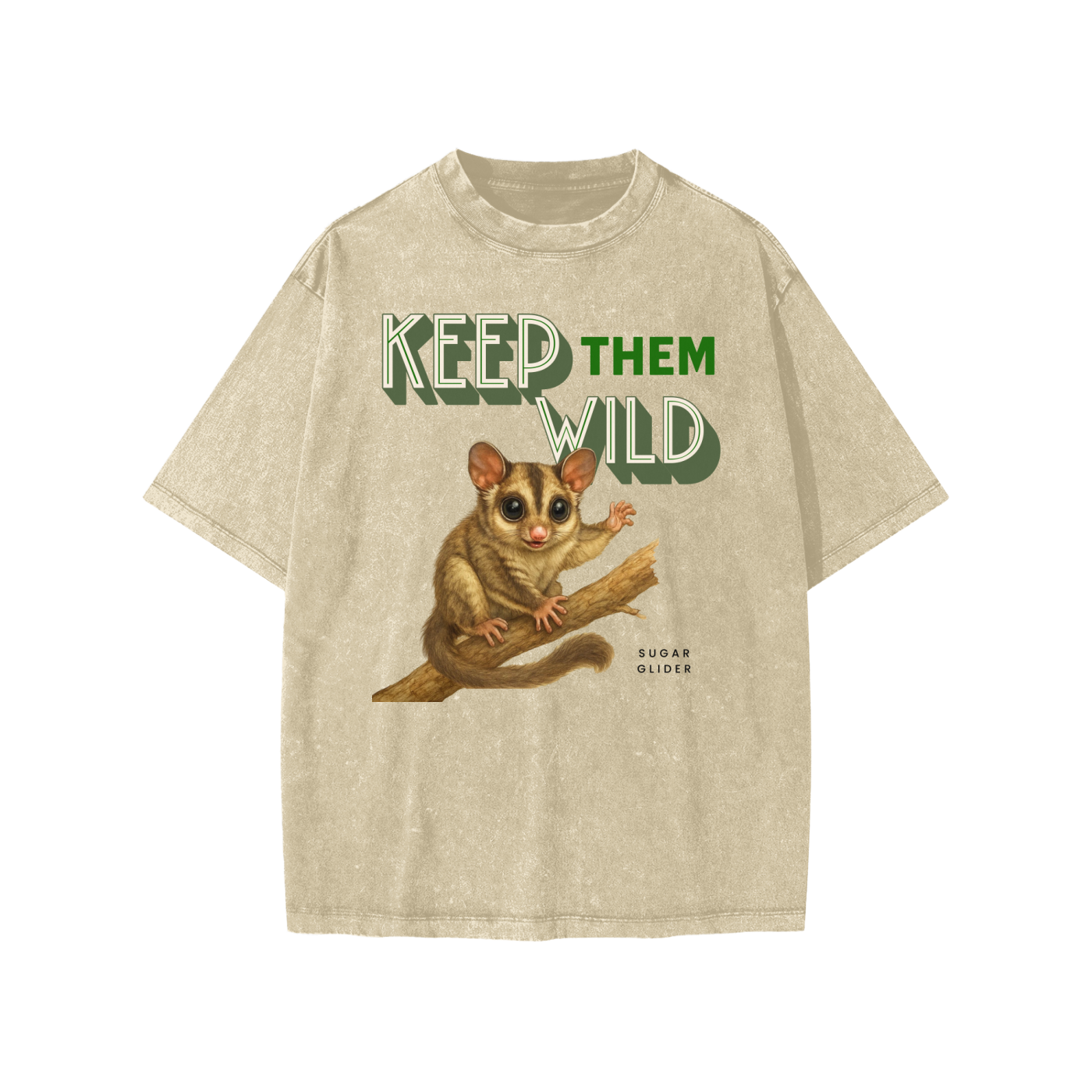 keep them wild collection sugar glider-Snow Washed Kids' T-Shirt